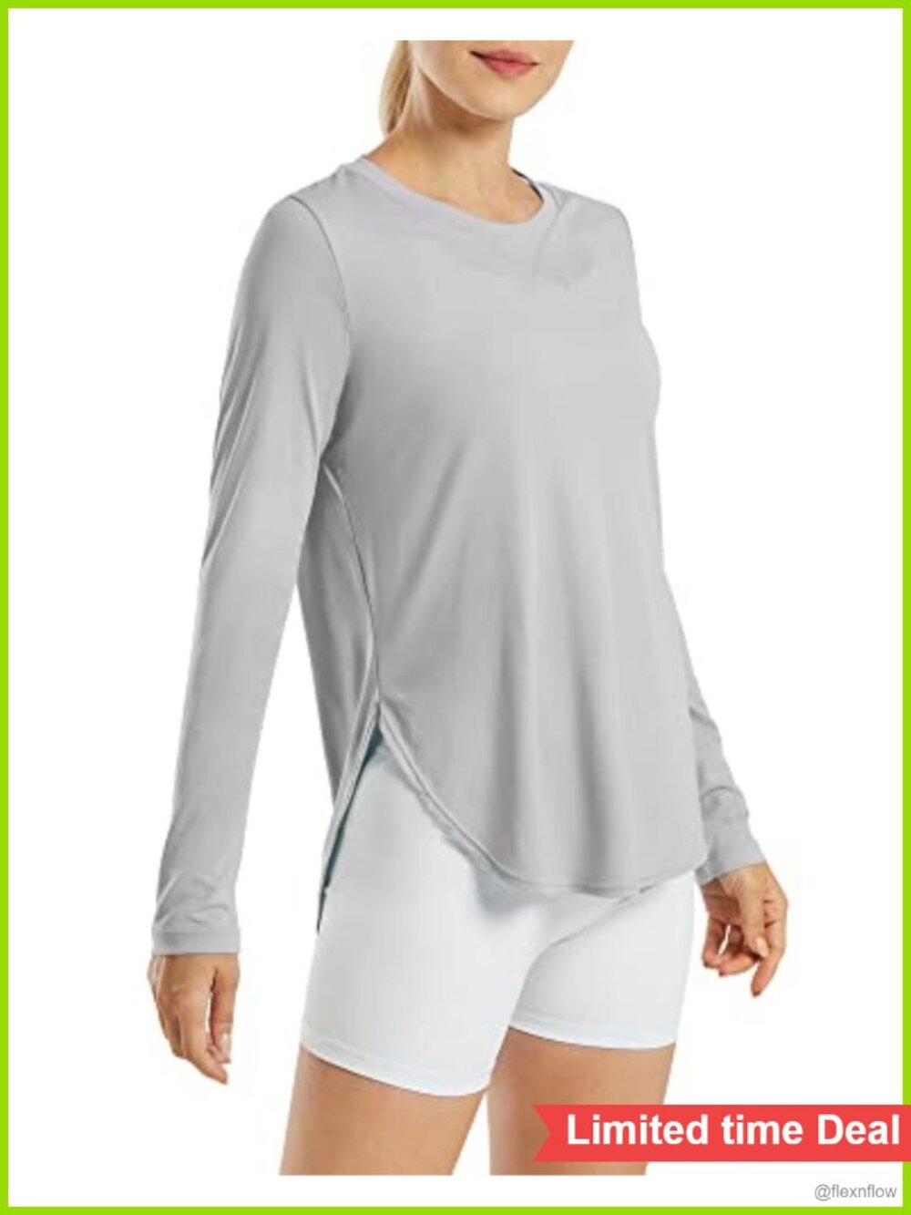 UPF 50+ Sun Shirt Long Sleeve Workout Top High Low Hem